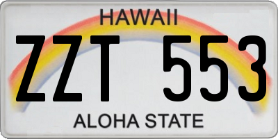 HI license plate ZZT553