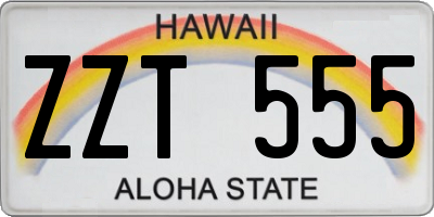 HI license plate ZZT555