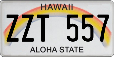 HI license plate ZZT557