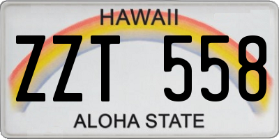 HI license plate ZZT558