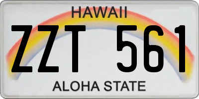 HI license plate ZZT561