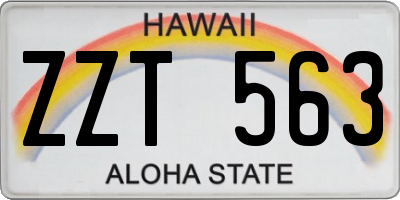 HI license plate ZZT563