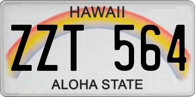 HI license plate ZZT564