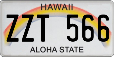 HI license plate ZZT566