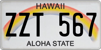 HI license plate ZZT567