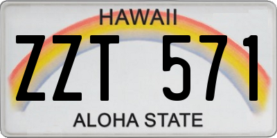 HI license plate ZZT571