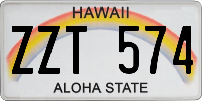 HI license plate ZZT574