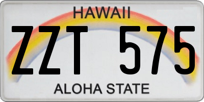 HI license plate ZZT575