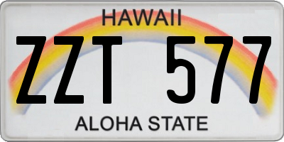 HI license plate ZZT577