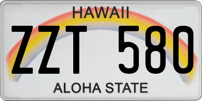 HI license plate ZZT580