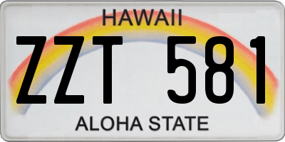 HI license plate ZZT581