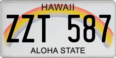 HI license plate ZZT587