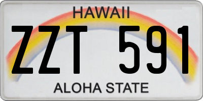 HI license plate ZZT591