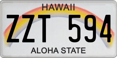 HI license plate ZZT594