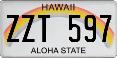 HI license plate ZZT597