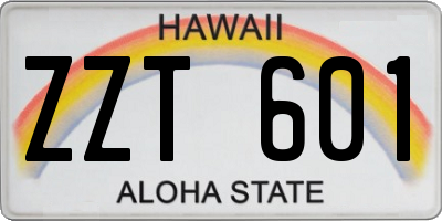 HI license plate ZZT601