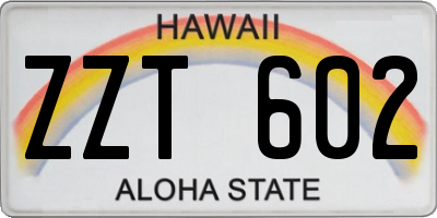 HI license plate ZZT602