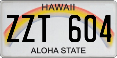 HI license plate ZZT604