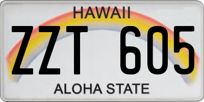 HI license plate ZZT605