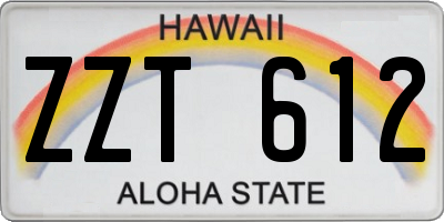 HI license plate ZZT612