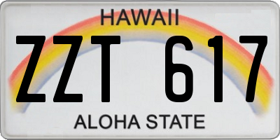 HI license plate ZZT617