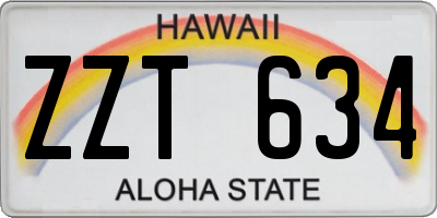 HI license plate ZZT634