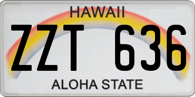 HI license plate ZZT636