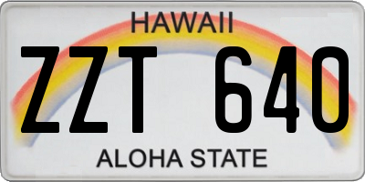 HI license plate ZZT640