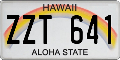 HI license plate ZZT641