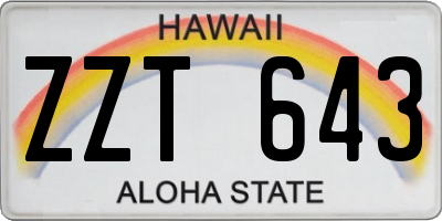 HI license plate ZZT643