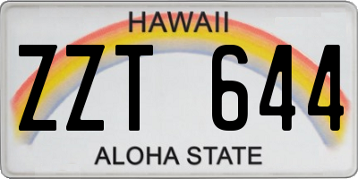 HI license plate ZZT644