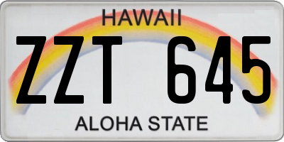 HI license plate ZZT645