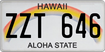 HI license plate ZZT646