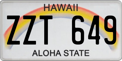 HI license plate ZZT649