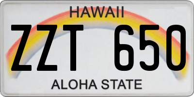 HI license plate ZZT650