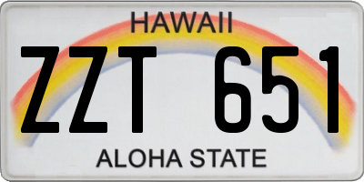 HI license plate ZZT651