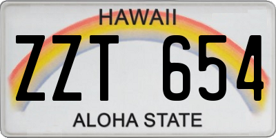 HI license plate ZZT654