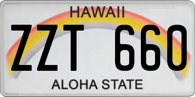 HI license plate ZZT660