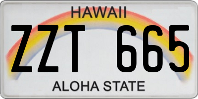 HI license plate ZZT665