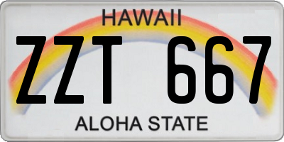 HI license plate ZZT667