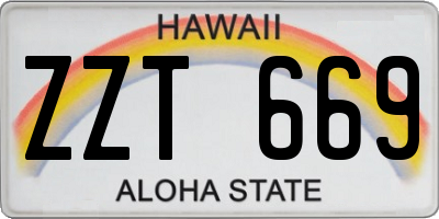 HI license plate ZZT669