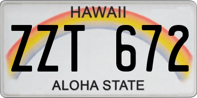 HI license plate ZZT672