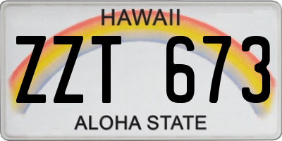 HI license plate ZZT673