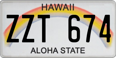 HI license plate ZZT674