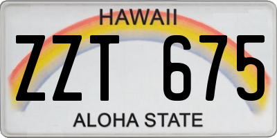 HI license plate ZZT675