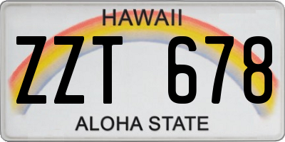 HI license plate ZZT678