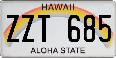 HI license plate ZZT685