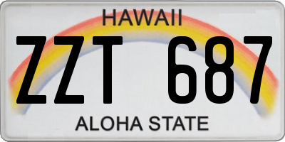 HI license plate ZZT687