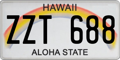 HI license plate ZZT688