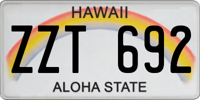 HI license plate ZZT692